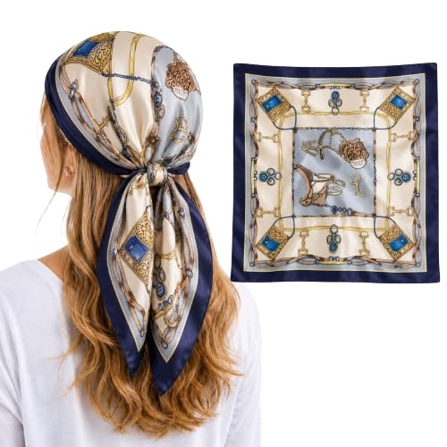 Image of Silk Head Scarf for Women - Luxury Satin Silk Hair Scarf, Soft Bandana Wrap for Sleeping, Hair Protection & Styling