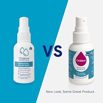 Oralieve Moisturising Dry Mouth Relief Spray (1 x 50ml) with New Pump, Hydrating Relief for Sore, Sensitive Mouths with Xylitol to Protect Teeth - Genuine Oralieve Dry Mouth Spray