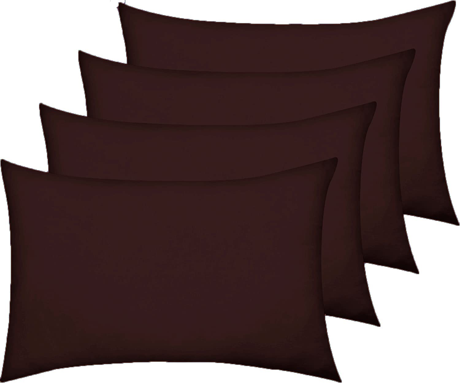 AmigoZone New 4 Pack Pillowcases Housewife Plain Cover Polycotton Percale Bedroom Pillowcases (Chocolate, Housewife Pillow Cases 4 Pack)