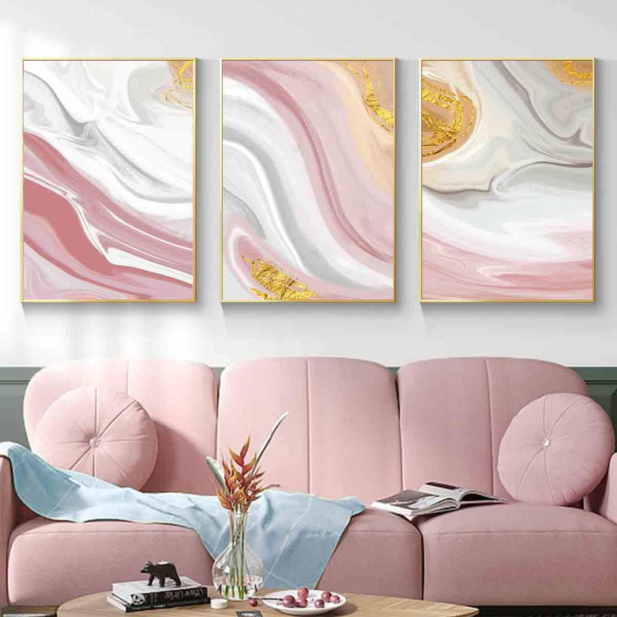 Wall Art Stylish Gold and Pink Framed Designart-Pink-Gold-Elegant-  main image 4