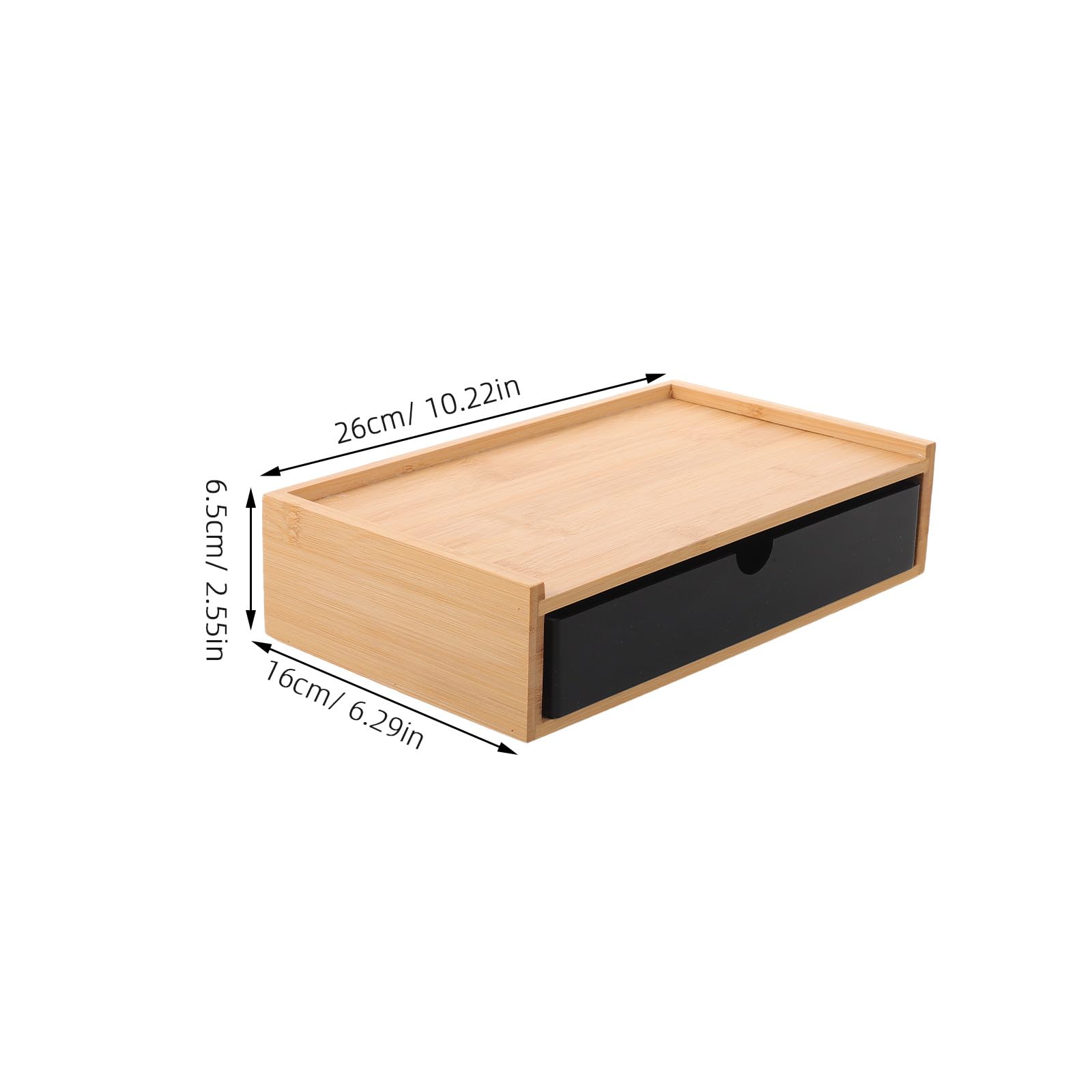 Organizzatore da scrivania con cassetti - Scatola portaoggetti da scrivania in bambù per articoli da ufficio e cancelleria scolastica - Mobiletto organizer da tavolo per la casa, nero