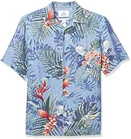 28 Palms Men's Relaxed-Fit Silk/Linen Tropical Hawaiian Shirt