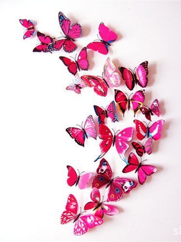 Elecmotive 72 Pcs 6 Packs Beautiful 3D Butterfly Wall Decals Removable Diy Home Decorations Art Decor Wall Stickers & Murals For Babys Bedroom Tv Background Living Room (72 Pcs In 6 Colors) #TOP6