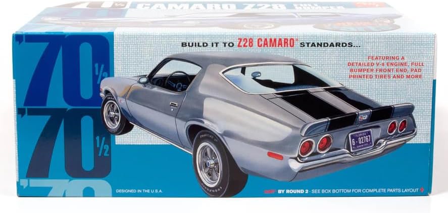 Skill 2 Model Kit 1970 1/2 Chevy Camaro Z28 Full Bumper 1/25 Scale Model by AMT AMT1155 - Image 2