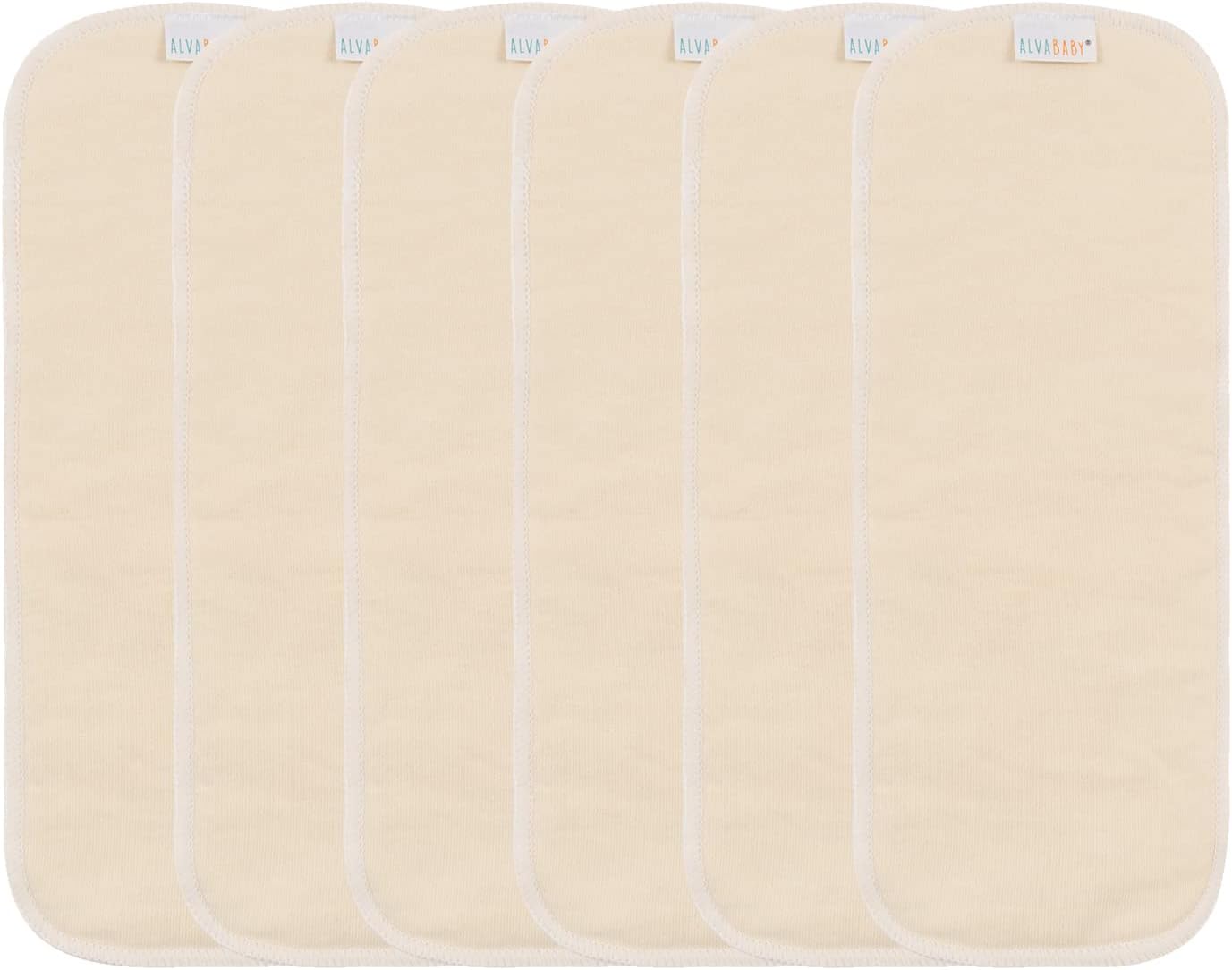 AlVABABY Hemp and Cotton Inserts Cloth Diaper Liner,4-Layer Inserts,Reusable Liners for Baby Cloth Diapers 6pcs Inserts 6HM4