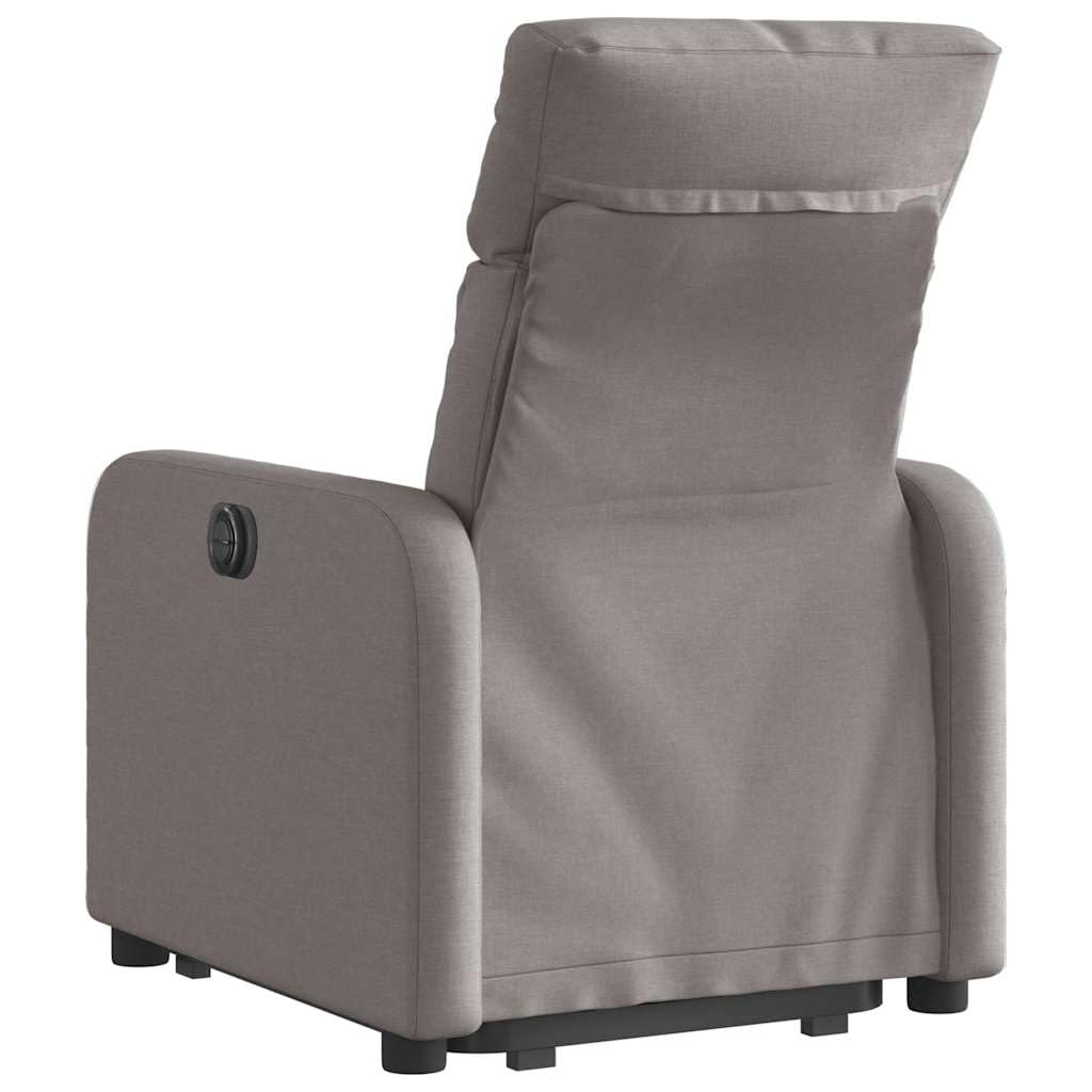 vidaXL Sillón Eléctrico Reclinable Elevable, Silla con Respaldo Reposabrazos, Sillón de Relax Descanso, Asiento Ajustable, Tela Gris Taupe