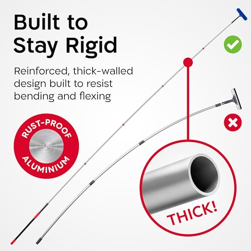 Image of Tyroler Professional Window Squeegee with Extension Pole 6-25ft | | Squeegee for Window Cleaning | Outdoor Window Cleaner Tool | Windows Washing Kit with Extension Pole