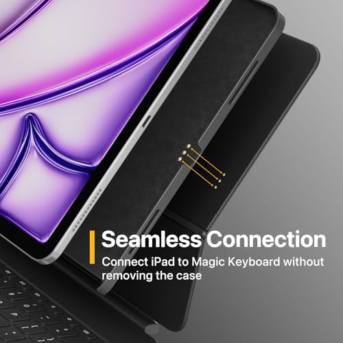 Image of MAGEASY CoverBuddy Lite Case that Fits Magic Keyboard foriPad Pro 13 inch (M5 2025 / M4 2024, 8th 7th Gen) Magic Keyboard Compatible iPad Case with Seamless Closure & Magnetic Pencil Holder (Black 1.2)