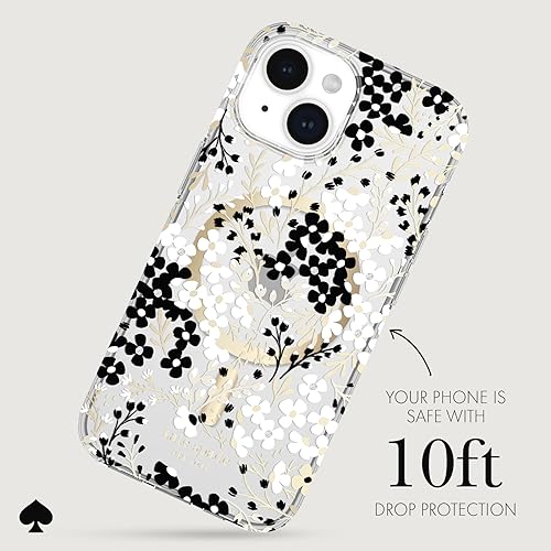 Coque iPhone 14 Kate Spade MagSafe protection rigide motif fleurs