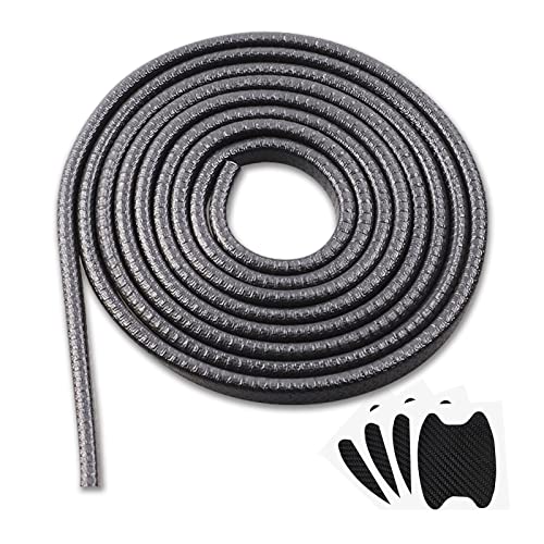 AUTOYUZU 車用ドアモール 車用モール ドアガード ウェザーストリップモール ドアエッジプロテクター 衝突防止 擦り傷防止 傷防止 防風 騒音低減 鋼片内蔵 着脱簡単 テープ不要 汎用 U型 ブラック 黒 5M (ドアハンドルプロテクター付き)