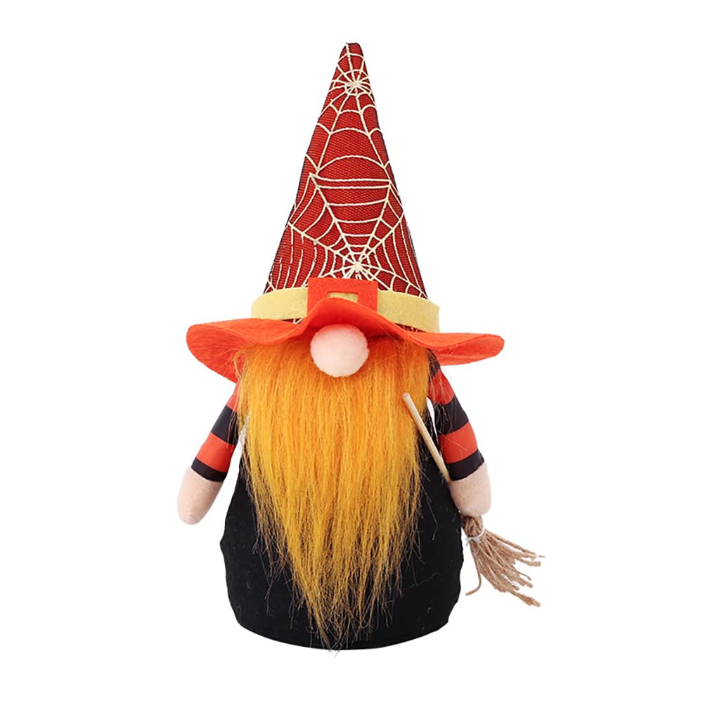 Party Decorations, Halloween Decorations, Pumpkin, No-Face, Forest Elder, Witch Doll Figurines (Red)