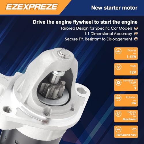 Image of Ezexpreze 17922 New Starter Motor Replacement for 2006-2016 BMW 128i 328i 528i xdrive 328xi 325i 325xi 330i 330xi 335i 525i 528xi 530i 530xi 535i X1 X3 X5 X6 Z4 3.0 2.5 2.0 L6 Engine OE#: 12417521116
