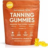 KYZTMHC Savanna Skin Tanning Gummies, with Vitamin C & E, Astaxanthin, Beta Carotene & Lycopene Blend, Natural Looking Glow, Bronzing, Radiant Healthy Skin, Non-GMO, Vegan & Sugar-Free, 60 Gummies