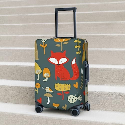 Cute Animal Forest Luggage Cover TSA Approved Stylish Dust and Scratch Resistant Luggage Case Protector Washable Elasticated Luggage Covers for Kids and Adults3