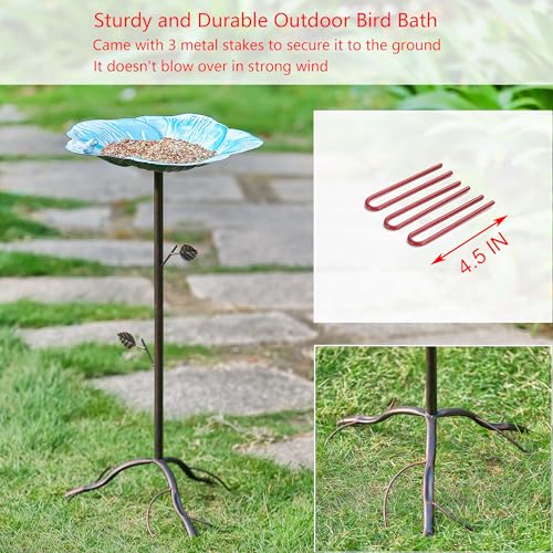 Banheira para pássaros com gancho de aço inoxidável, comporta até 900 g de semente, formato de cúpul