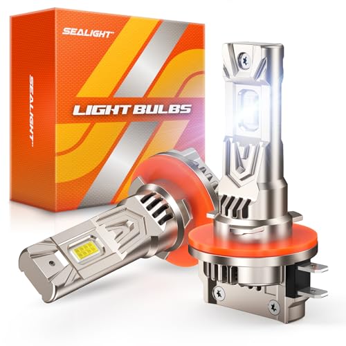 Image of SEALIGHT H11B LED Light Bulbs, 60000 Lumens 1000% Ultra Bright, 6500K White H11B LED Bulb 1:1 Factory Size, Long Lifespan, Plug and Play H8B /H9B Fog Lights, 99% Compatibility Anti-Flicker, Pack of 2