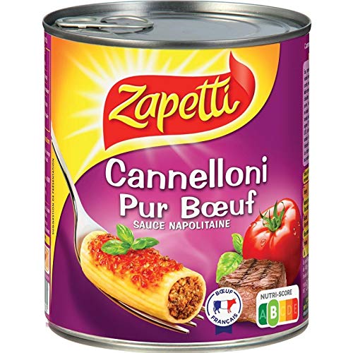 Zapetti Canelones Carne de res pura, 800 g, 4 piezas