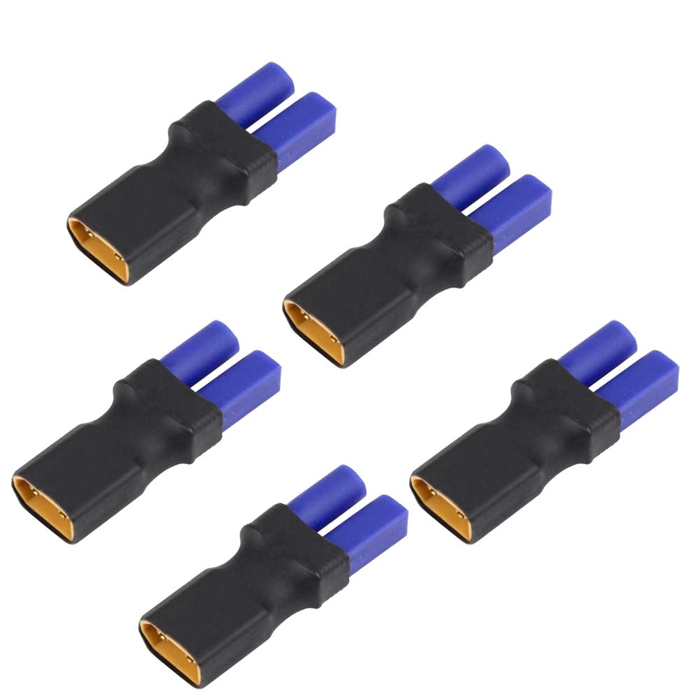 5-Pack XT60 Male Connector to EC5 Female Connector Adapter Plug for RC Lipo Battery