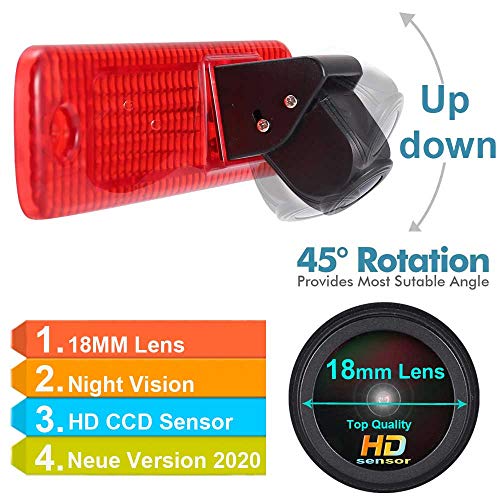 〔Rear View Camera Kit〕4.3 Inch TFT LCD Screen Monitor + Car HD waterproof 3rd Brake Light Reverse Camera for Ford Transit Rear Door Van Van 3 Bj 04.2006-01.2009 - Image 2