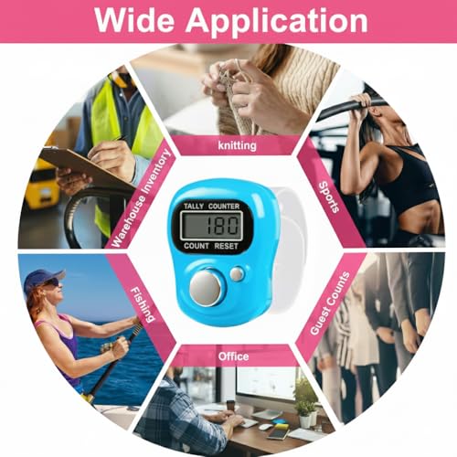 Image of Electronic Wood-Grain Hand Tally Counter with Built-in Compass & Red Tassel - Digital Prayer Bead /Tasbih Clicker with LCD Display and Reset Function (Compass+Tally Counter)