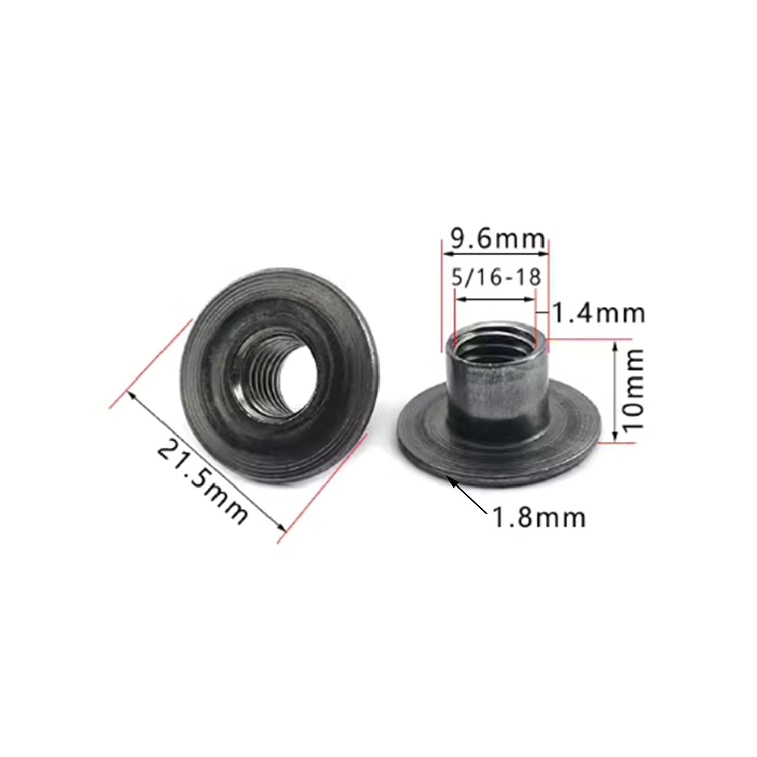 Carbon Steel T Nuts - Weld Nuts for Furniture & More -3