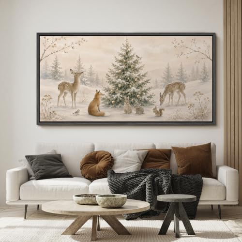 Image of MUDECOR Extra Large Framed Canvas Print Wall Art Winter for Living Room