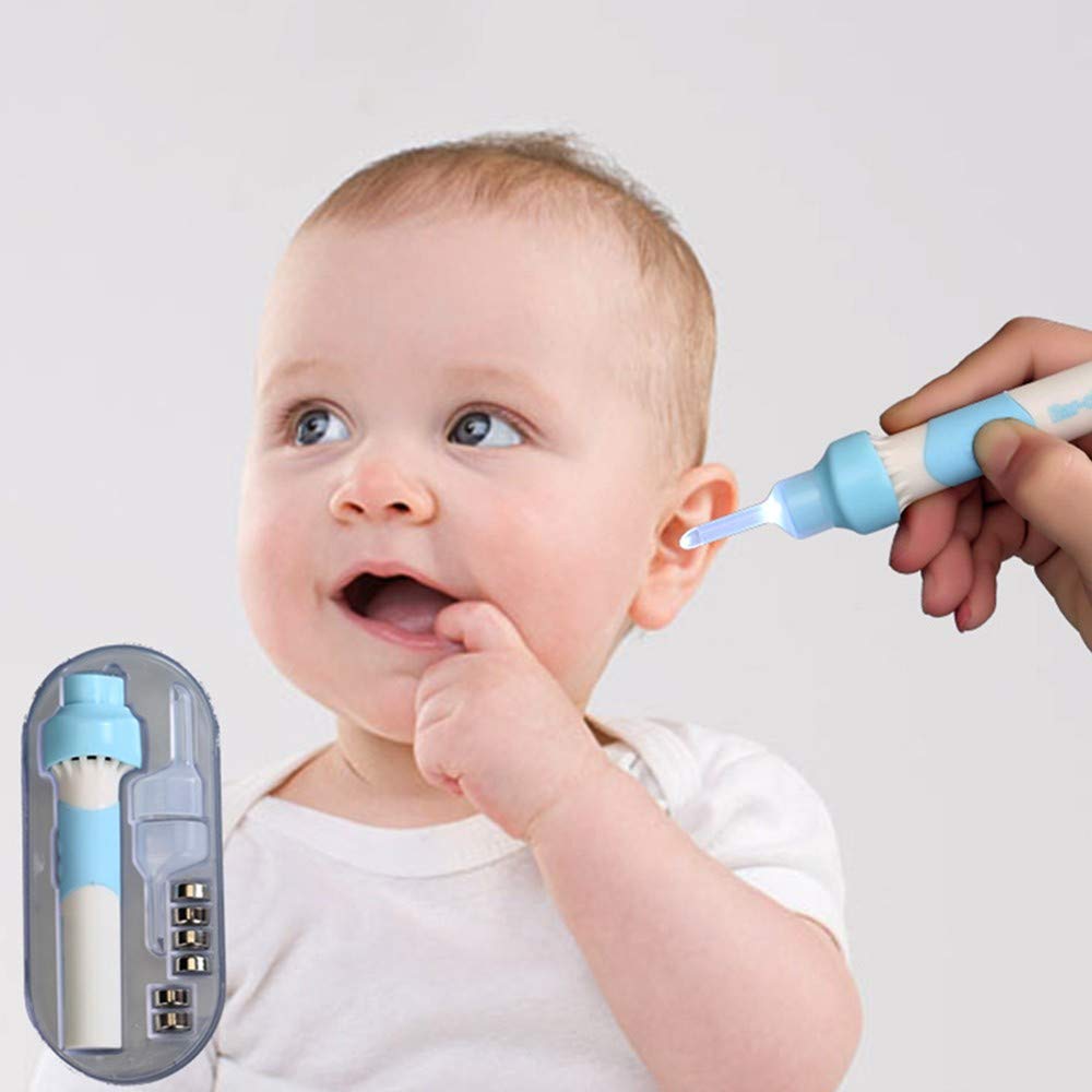 QMJHL Electric ear wax removal kit, soft head ear cleaning, luminous visible cleaning machine, personal care tools.