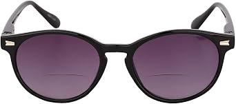 Mass Vision Polarized Bifocal Sunglasses The Brilliance Round Frame Unisex Sun Readers - Spring Hinges & UV400 Protection