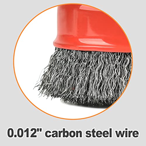 Image of A A IN 8 Pack Wire Wheel Brush Cup Brush Set, 3 Inch Crimped Cup Brush for Angle Grinder,5 /8-Inch-11 Threaded Arbor,Max RPM 12,500, Light-Duty Conditioning for Metal, Rust Removal, Abrasives