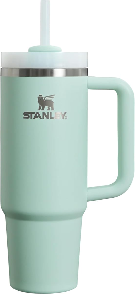 Quencher H2.0 FlowState Vaso aislado al vacío de acero inoxidable con tapa y pajita para agua, té helado o café (menta, 30 oz)