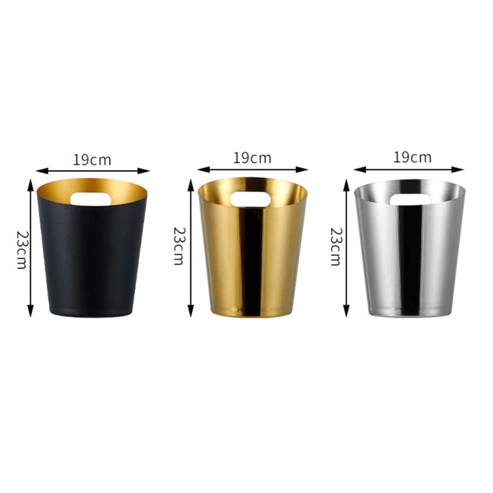Cubo de champán Cubitera de Acero Inoxidable con Forma Inclinada for Bebidas, Ideal for Vino, champán o Cerveza bañera enfriadora de Bebidas(Negro)