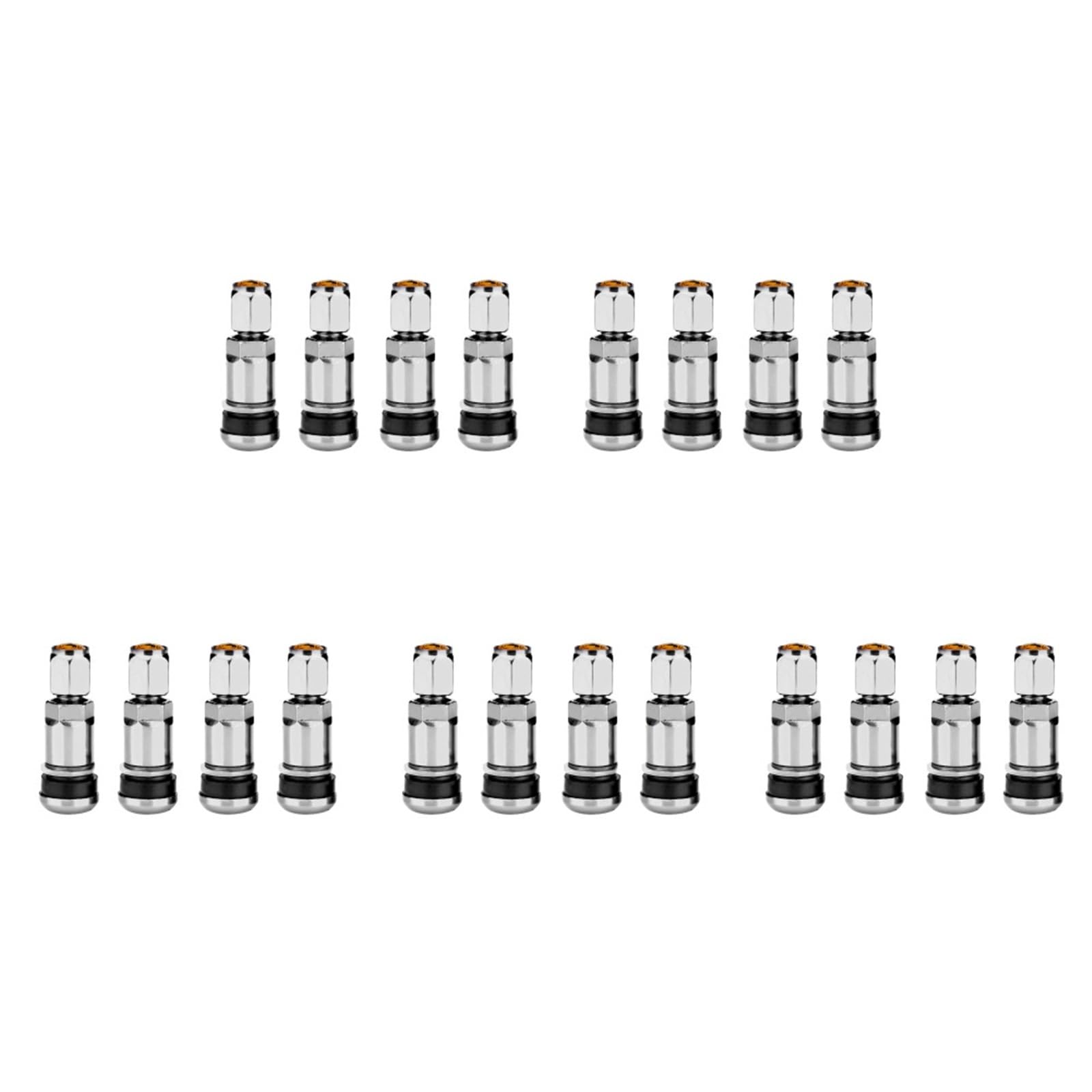 Capuchon de Valve Auto Tiges de Valve de Pneu de Roue sans Chambre à air de Voiture, Bouchons d'air universels en Alliage d'aluminium pour Moto, Accessoires Automobiles, 20/4 pièces(Grey 20PCS)