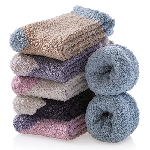 Image of FNOVCO Womens Fuzzy Socks Super Soft Fluffy Winter Warm Cozy Home Sleeping Socks