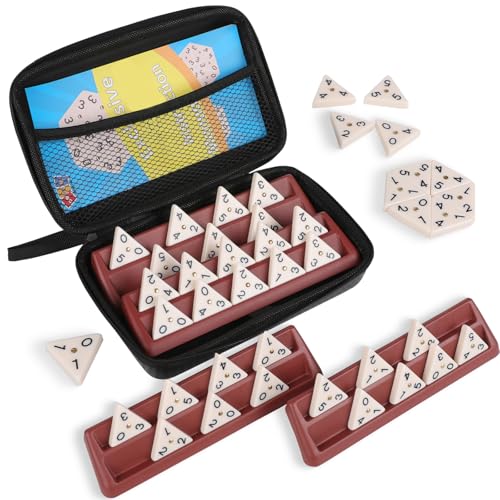 Juego de dominó en triángulo con 4 racks y tren mexicano doble 15 miniatura 2