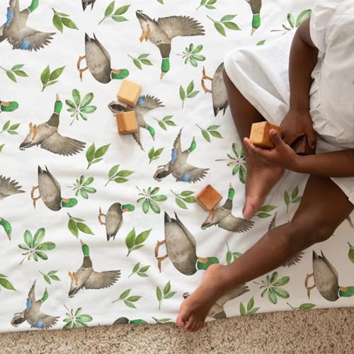 Image of Mallard Duck Green Leaves Baby Blanket for Boys & Girls Duck Hunting Newborn Kids Toddler Baby Nursery Bed Blanket Stroller Crib Soft Warm Receiving Blankets Wild Animal Swaddle Blanket 30x40inch