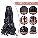 Luoyudu French Curly Braiding Hair 24Inch Loose Wavy 8 Packs #1B Black Bouncy Braiding Hair Extensions 75g/Pack Synthetic French Curl Crochet Hair Extensions（8packs,24Inch)