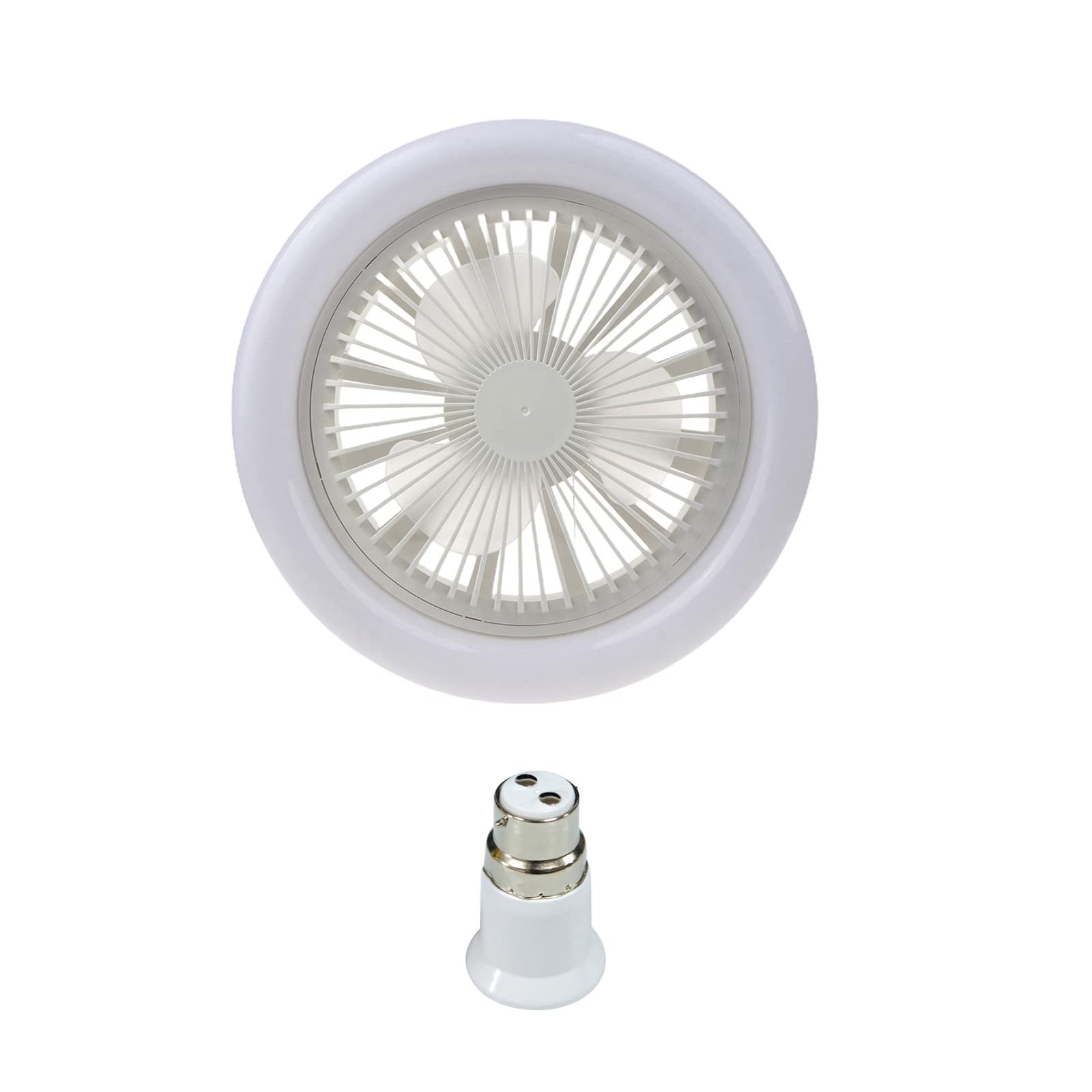 PLCPDM Fan Lamp E27 LED Light 30W Ceiling Fan 3-Gear Adjustable AC 85V-265V with B22 to E27 Adapter for Home