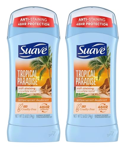Suave Deodorant 2.6 Ounce 24Hr Tropic Paradise Invis. Solid (76ml) (2 Pack)