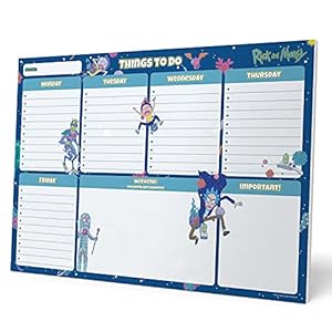 Erik BPSA40022 – Rick en Morty Virus Aanval A4 Bureau Pad Met Dagelijkse, Wekelijkse en Maandelijkse Kalender