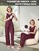 SUNNYBUY Stillpyjama Set Damen 3-teilig Umstands- und Still-Schlafanzug mit Top, Hose und Morgenmantel ideal für Schwangerschaft, Wochenbett und Klinik, Dunkelrot XL