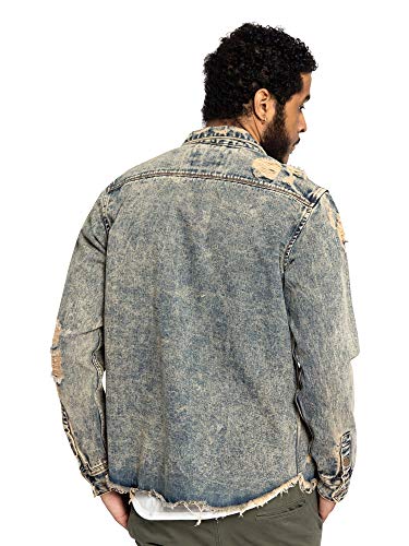 Image of VICTORIOUS Men's Distressed Denim Jacket