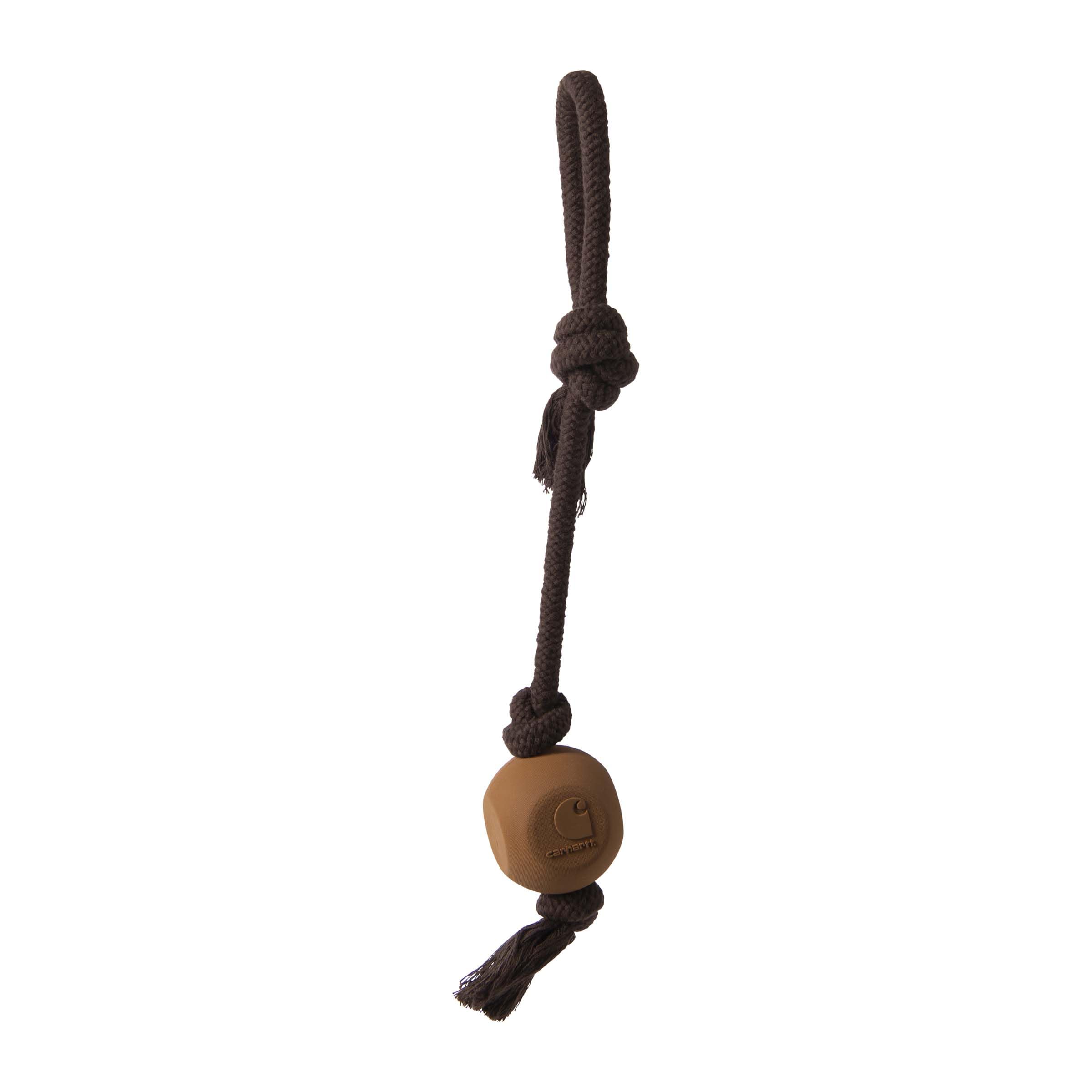 Carhartt Pet Training Tools, Rugged Dog Tool for Tug, Fetch and Play, Rubber Ball Dog Rope Pull (Carhartt Brown)