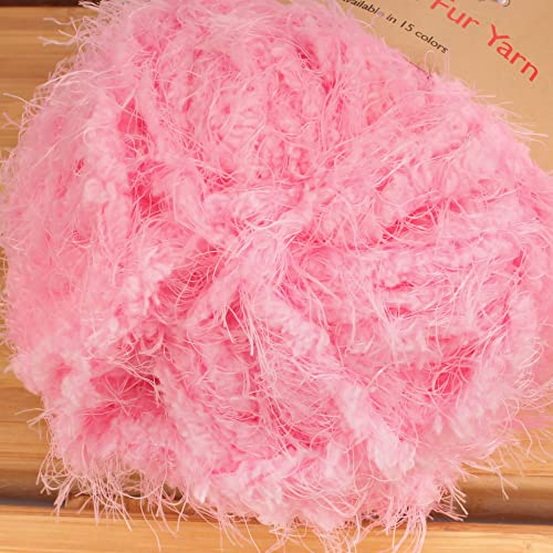 JubileeYarn Baby Bear Yarn - Chunky Weight Polyester Fur - 100g/Skein - Baby Pink - 4 Skeins, 05 Baby Pink - Image 3
