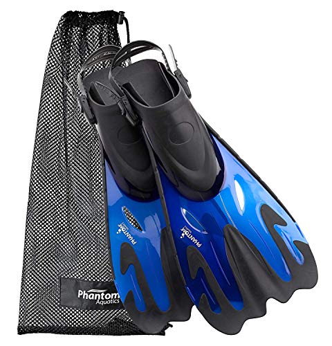 Phantom Aquatics Speed Sport Adjustable Snorkeling Fin, Blue Small