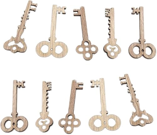 NOLITOY Adornos para la casa, 50 unidades, accesorios para árbol de Navidad, adorno de madera para llaves de Navidad