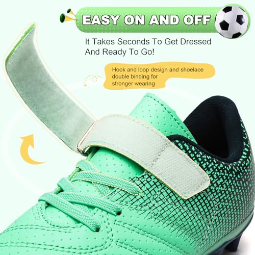 Image of Kids Soccer Cleats Boys Girls Athletic Outdoor Firm Ground Football Shoes