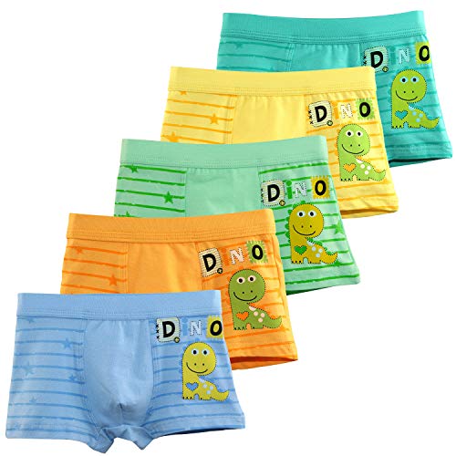 BOOPH Toddler Underwear Cotton Dinosaur Little Boys Boxer Briefs C-5Pc 4-6 Years