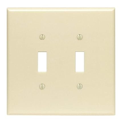 86109 2-Gang Toggle Device Switch Wallplate, Oversized, Thermoset, Device Mount, Ivory