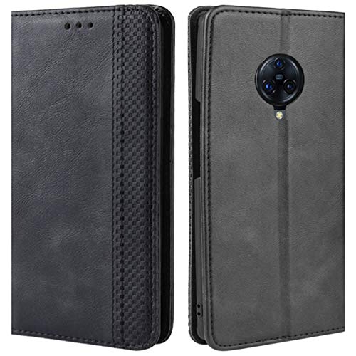 HualuBro Handyhülle für Vivo NEX 3 Hülle, Retro Leder Brieftasche Stoßfest Schutzhülle Handytasche LederHülle Flip Hülle Cover für Vivo NEX 3 Tasche - Schwarz