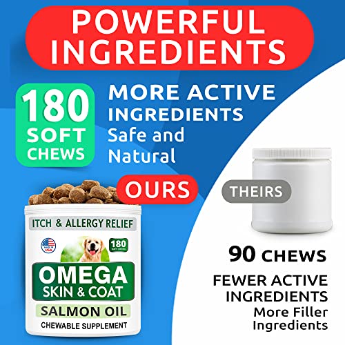 Bark&Spark BS05OMEGA Omega 3 For Dogs - 180 Fish Oil Treats For Dog Shedding, Skin Allergy, Itch Relief thumb #4
